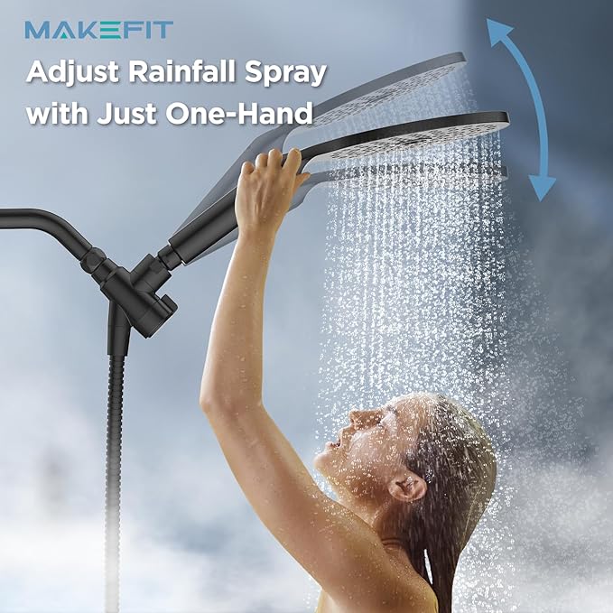 Dual Filtered Shower Heads Combo, High Pressure Rain Shower Head - Image 2