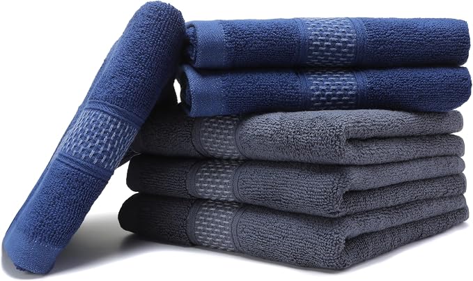 Cotton Hand Towels Set, 6-Piece Set, Super Absorbent Quick Drying, Bathroom - Image 6