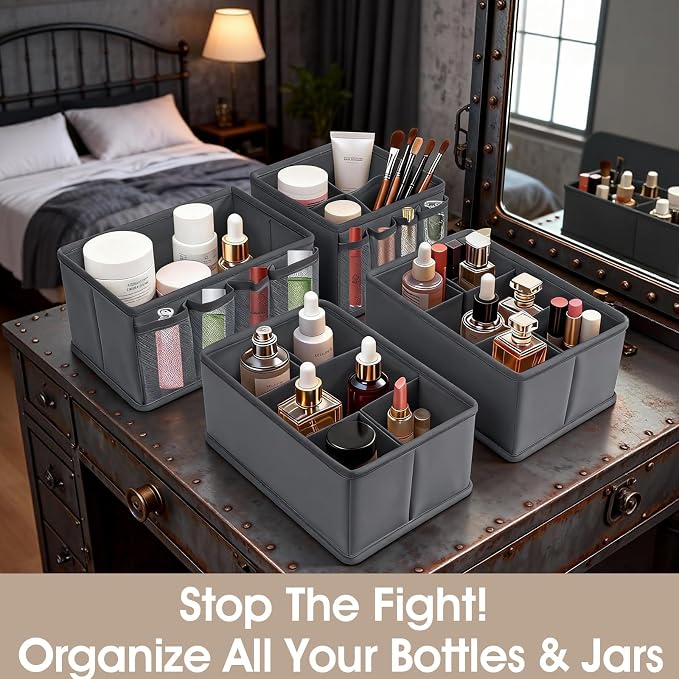 VERONLY Cosmetic Storage Bins Makeup Organizer, Adjustable Multifunction - Image 4