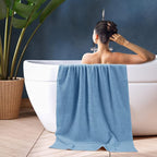 BOUTIQUO 100% Cotton 2 Pack Bath Towel Set 28x55, Eco-Friendly Large Bath Towels - Image 5