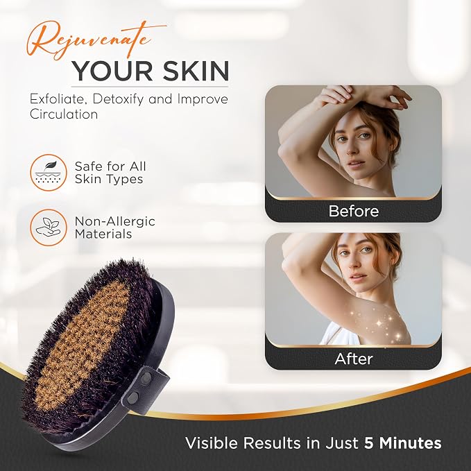 Copper Dry Brushing Body Brush for Lymphatic Drainage by HAPPY SOL - Image 5