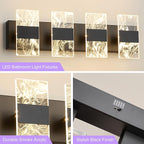 Modern LED Bathroom Light Fixtures Dimmable 4-Light Black Vanity Light - Image 6