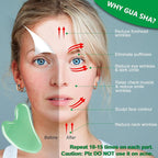esur Jade Gua Sha Facial Tool Set, 2 Pack Guasha Tool - Image 2