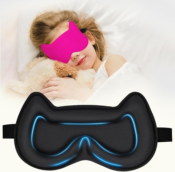 Kids Sleep Mask Eye Mask: 3D Contoured Cup Sleeping Masks, Blindfold - Image 7