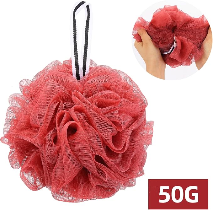 4 Pack Bath Sponge, Bath Shower Loofahs Mesh Pouf Sponge Body Scrubber - Image 2
