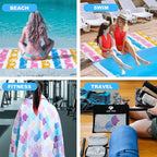 2 Pack Microfiber Beach Towel, Oversized Pool Towel 75”x 35”, Sand-Free Beach - Image 5