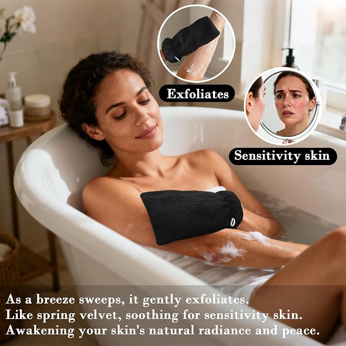 VOOVA & MOVAS Black Washcloths for Body 6PC, 8.3"x6.3" - Image 4