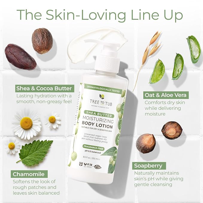 Tree To Tub Unscented Shea Butter Body Lotion - Image 5