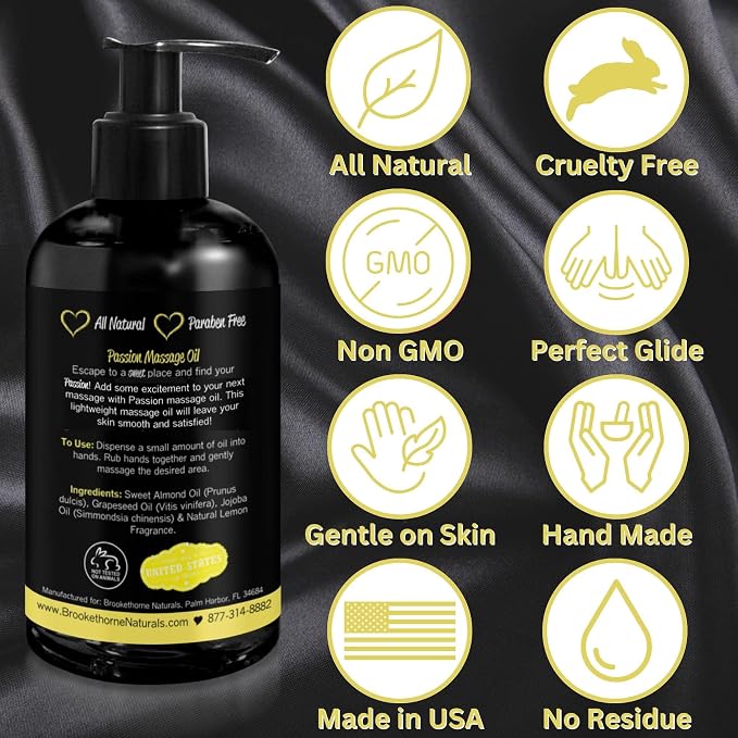 Passion Massage Oil for Date Night | Set of 2 Massaging Oils Lemon Crème & - Image 6