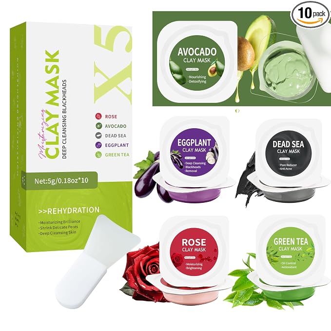 10 Pods Clay Facial Mask Set by Aaenouicfs
