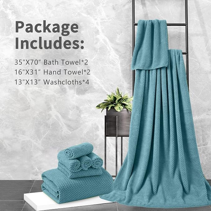 8 Piece Bathroom Towel Set |2 Oversized Large Bath Towels Sheet, 2 Hand Towels - Image 7