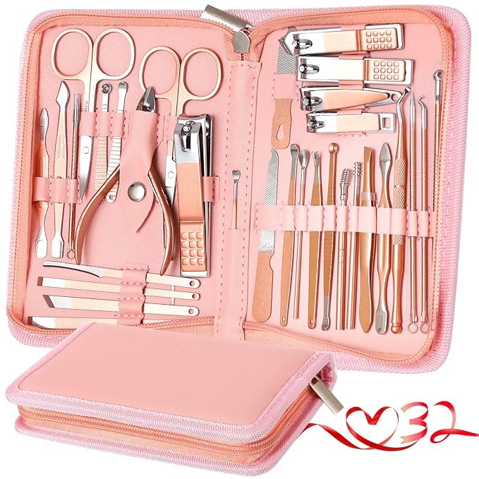 Manicure Set Pedicure Kit Womens Nail Clippers Set 32 in 1 Professional by KV.YSHQLNE