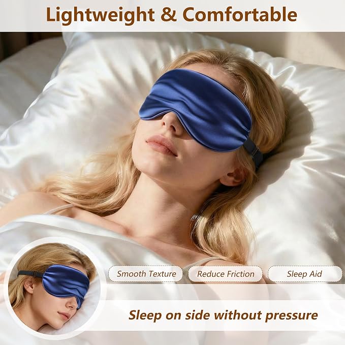Sleep Mask Silk Eye Mask for Men Sleeping Mask, Adjustable Elastic Strap for - Image 2
