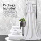 8 Piece Bathroom Towel Set White |2 Oversized Large Bath Towels Sheet, 2 Hand - Image 7
