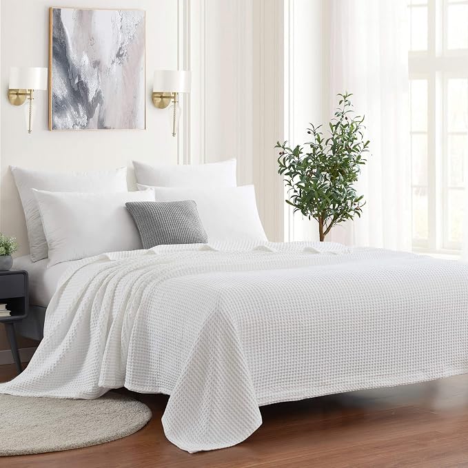 Sweet Home Collection 100% Fine Cotton Blanket Luxurious Weave Stylish Design by SweetHomeCollection