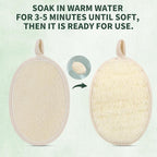 SAMEBUTECO 4 Pack Natural Loofah Exfoliating Body Scrubber Pads, Large Size - Image 3