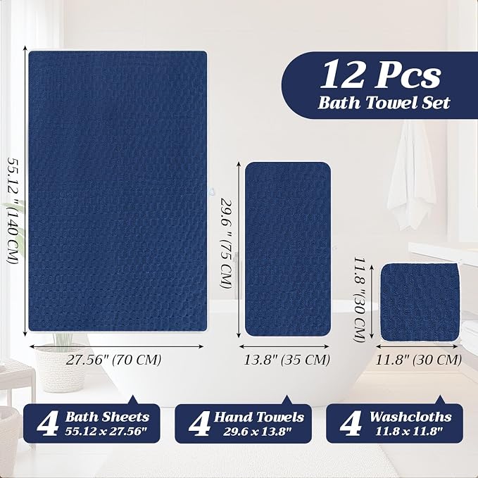 Gilprop 12 Pcs Soft Bath Towels Set - Image 2