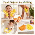 Exfoliating Shower Gloves, 2 Pairs Reinforced Nylon Bath Scrubbing Mitts - Image 7