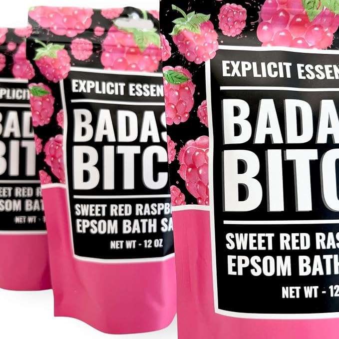 Explicit Essentials Bath Salts for Women, 12oz Raspberry Epsom Salts - Image 6