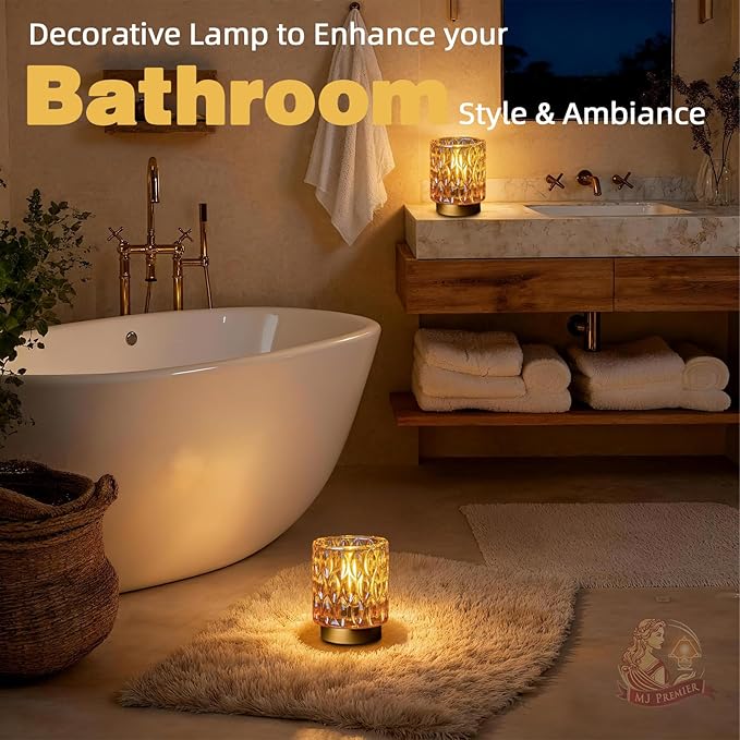 Battery Operated Table Lamps Timer, Mini Crystal Lamp - Image 3