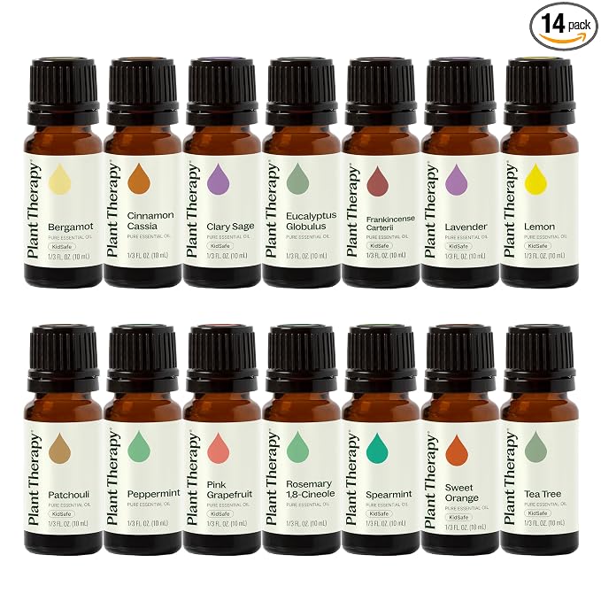 Plant Therapy Top 14 Essential Oil Set, 10 mL Bottles of Lavender, Eucalyptus by PlantTherapy