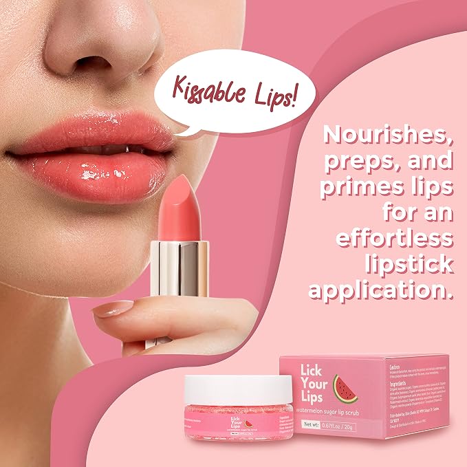 Watermelon Sugar Lip Scrub for Women Dry, Cracked and Dark Lips – Lip Scrubber - Image 5