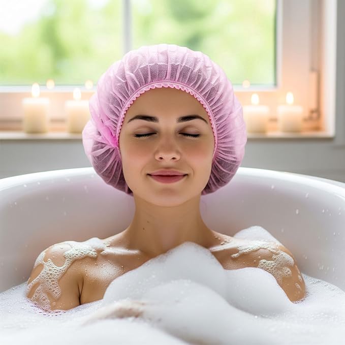 Disposable Bouffant Caps 21 Inch Non Woven Hair Net Elastic Head Cover - Image 4