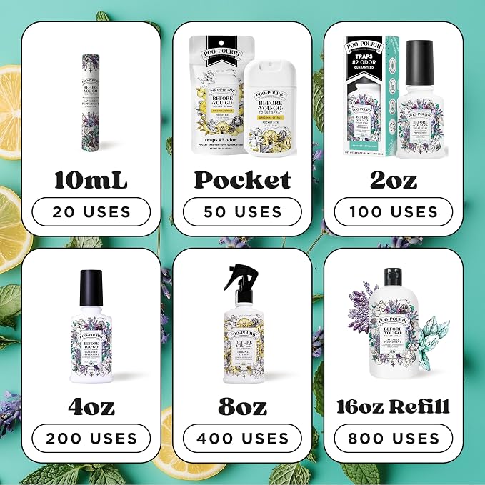 Poo-Pourri Before-You-Go Toilet Spray, Lavender Peppermint, 2 Fl Oz, Bathroom - Image 9