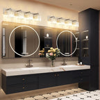 Aipsun Brushed Nickel Bathroom Lighting Fixtures 4 Light Crystal Modern - Image 9