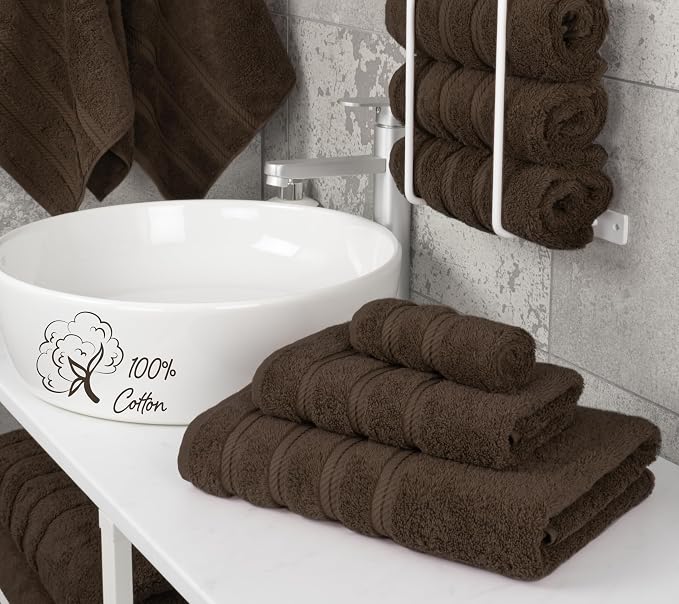 American Soft Linen Premium 3 Piece Towel Set, 1 Bath Towel 1 Hand Towel 1 - Image 2