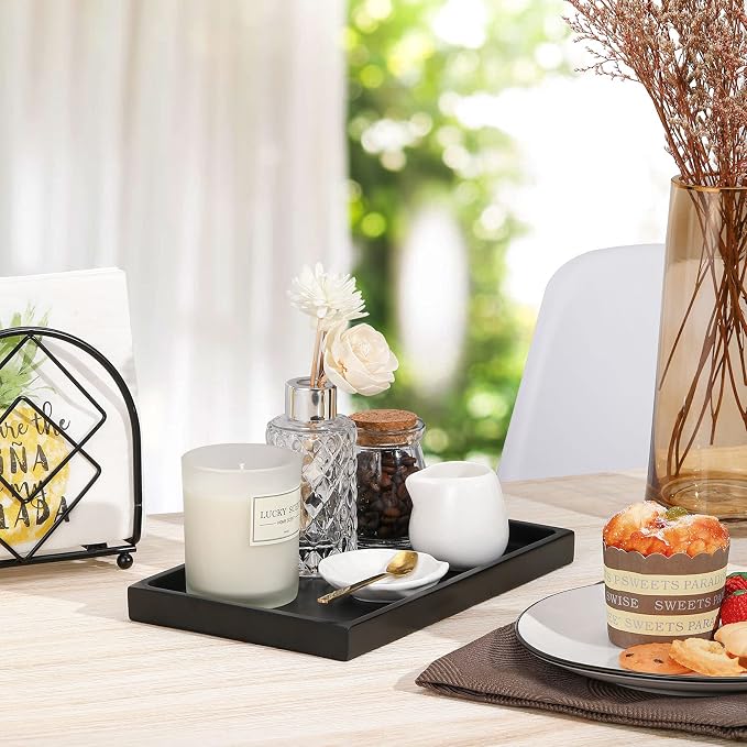 Luxspire Bathroom Vanity Tray, Resin Dresser Jewelry Ring Dish Tank Storage - Image 3