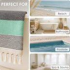 ATANI Turkish Beach Towel, Converts to a Bag, Oversized 100% Cotton Bath Towels - Image 5