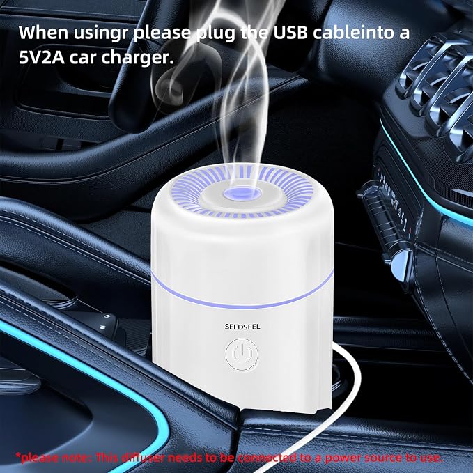 SEEDSEEL 100ML Car Diffuser Humidifier, Cool Mist Air Essential Oil Diffuser - Image 3