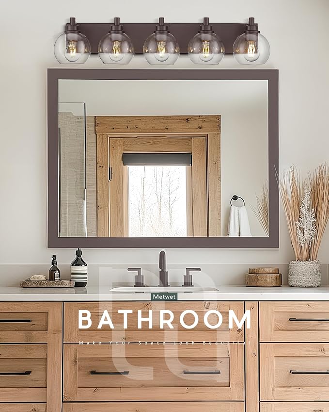 Bathroom Light Fixtures Over Mirror, 5-Light Oil Rubbed Bronze Bathroom Vanity - Image 4