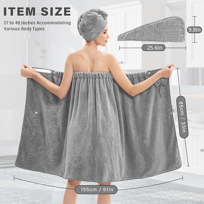 Bath Wrap Towels for Women – Adjustable Spa Shower Wrap - Image 2