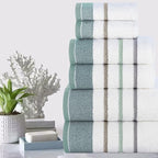 CASA COPENHAGEN White Bay 6Pcs 100% Egyptian Cotton Large Designer Towels Gift - Image 3