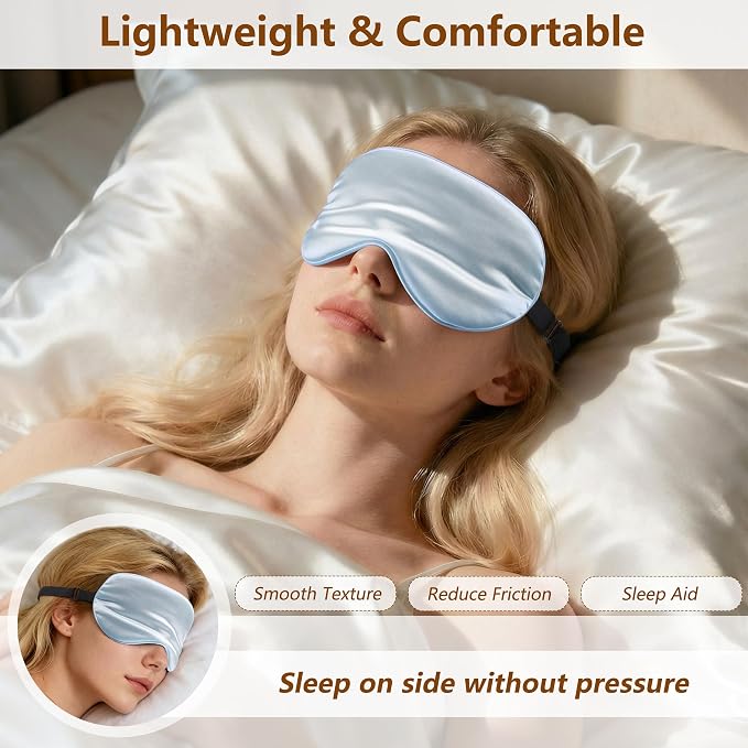 Sleep Mask Silk Eye Mask for Men Sleeping Mask, Adjustable Elastic Strap for - Image 2