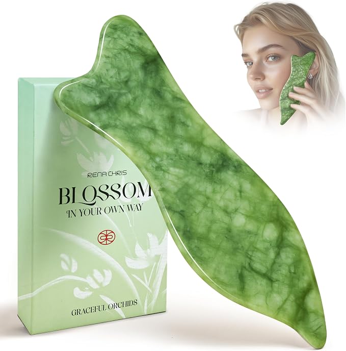Rena Chris Natural Jade Gua Sha Facial Tools - Image 8