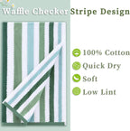 Green and White Towels - Image 2