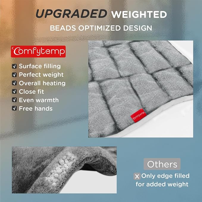 Comfytemp Heating Pad for Back Neck Shoulders, Weighted Heating Pad, Valentines - Image 3