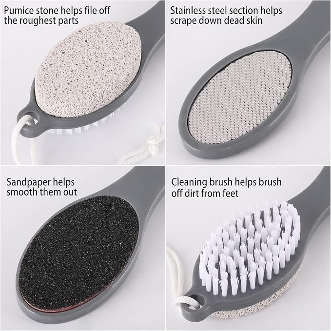 2 Pcs 4 in 1 Foot Scrubber Dead Skin Remover - Image 3