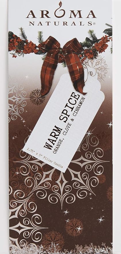 Aroma Naturals Holiday Orange, Clove and Cinnamon Essential Oil Scented Pillar - Image 2
