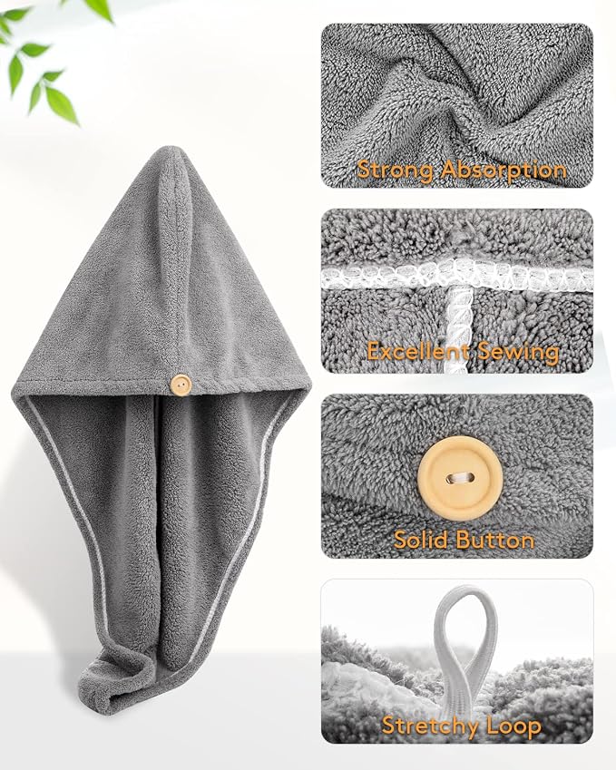 YFONG 3 Pack Hair Drying Towels, Hair Towel - Image 3