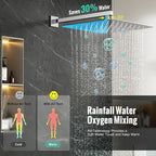 SR SUN RISE Polished Chrome Square Rainfall Shower Head and Handle Set - Image 5