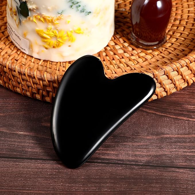 rosenice Gua Sha Facial Tools Black Guasha Tool Gua Sha Jade Stone - Image 9