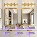 Modern LED Bathroom Light Fixtures Dimmable 4-Light Gold Vanity Light, 5CCT - Image 2