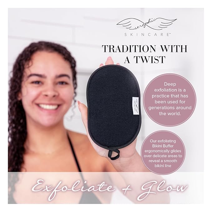 Seraphic Skincare Bikini Buffer – 100% Vegan Viscose Scrub Mitt - Image 6