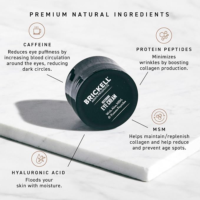 Brickell Men's Restoring Under Eye Cream - Image 3