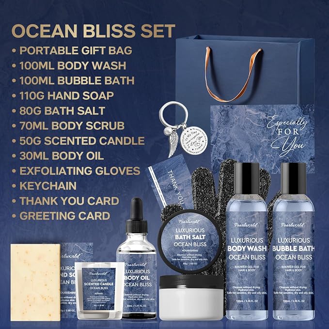 Father's Day Gift 12Pcs Men's Birthday Gift Ideas Ocean-Scented Bath Spa Set - Image 2