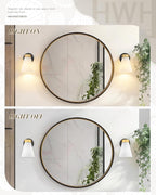 1-Light Bathroom Wall Sconce, HWH Black and Gold Wall Sconce - Image 4